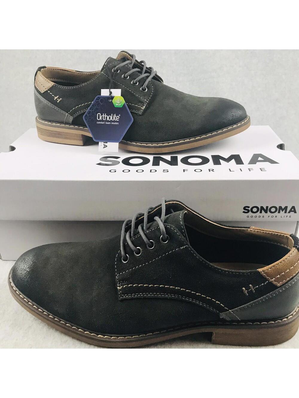 Sonoma Oxford Shoes Mens Size 8 Leather Suede Collection Casual Gray